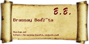 Brassay Beáta névjegykártya